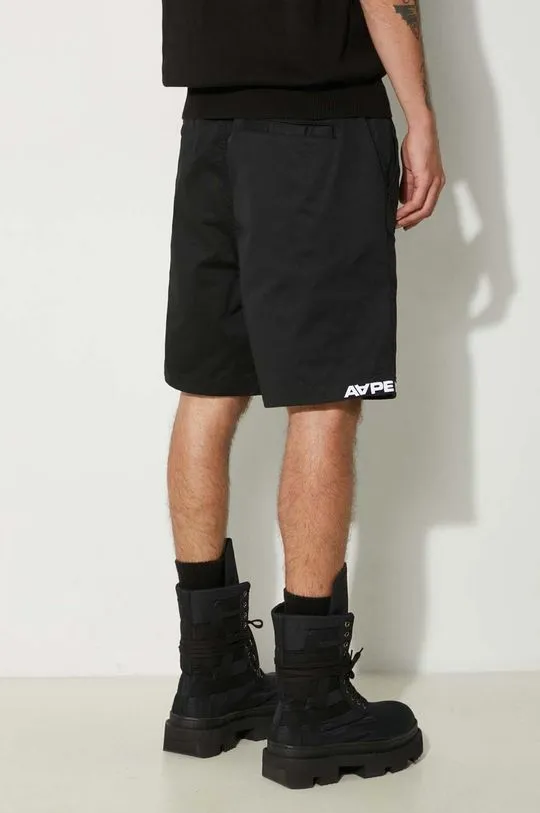 AAPE shorts men's black color AAPSPMA668XXM