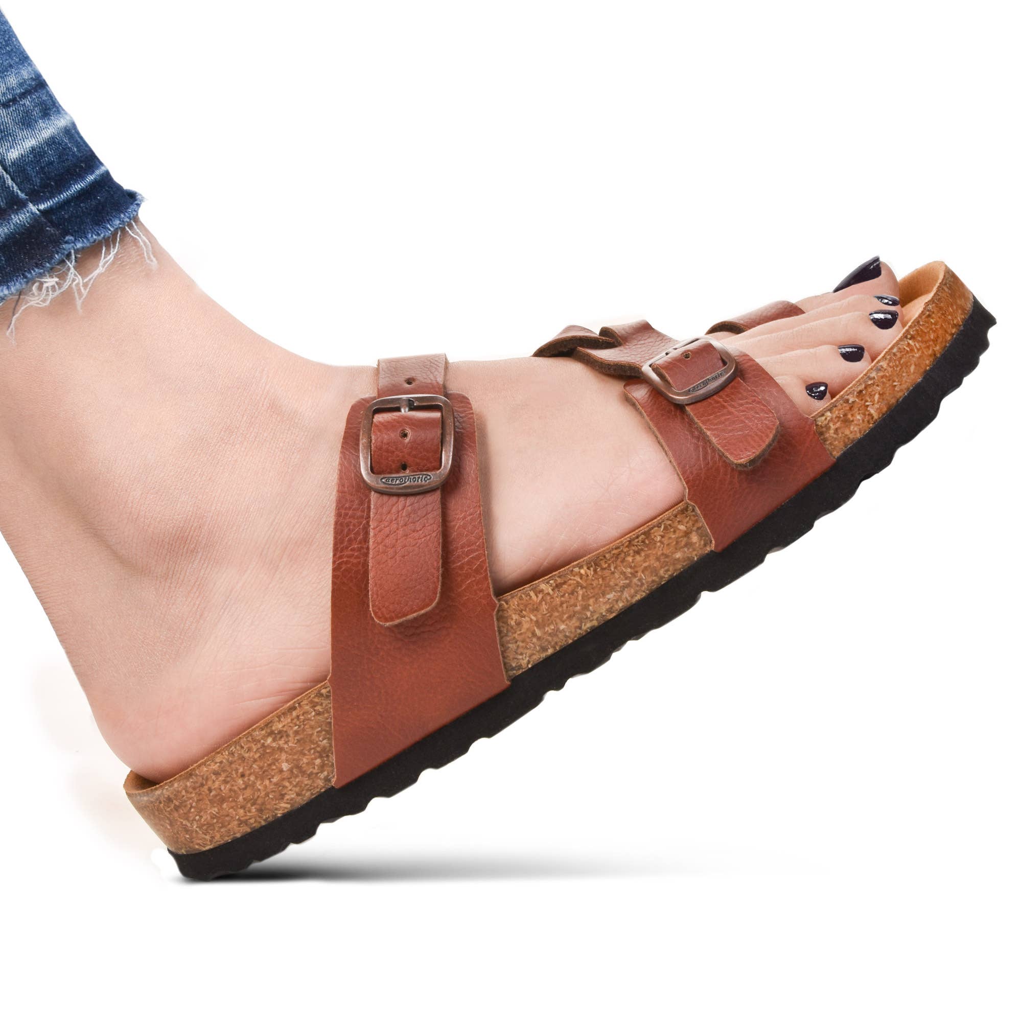 Aerothotic Seraph Comfort Slide Sandals in Tan