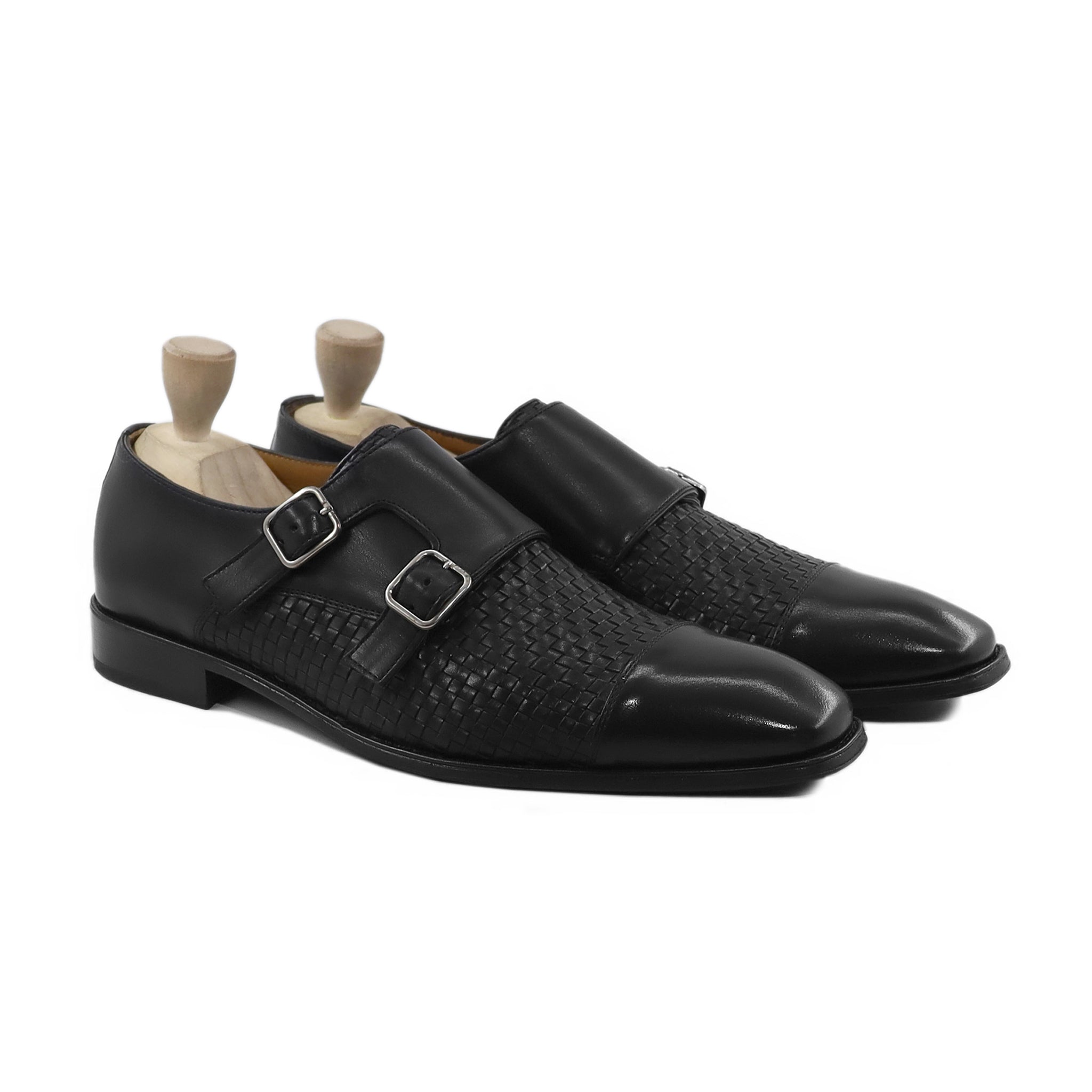 ALINGSAS - BLACK WOVEN DOUBLE MONKSTRAP