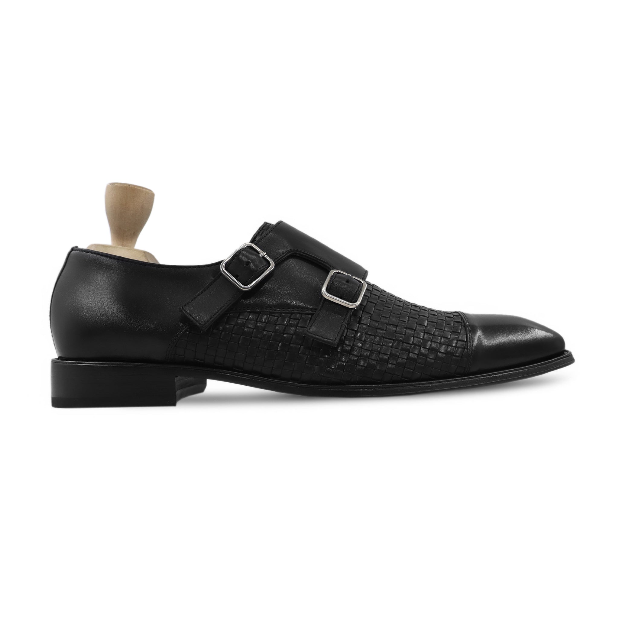 ALINGSAS - BLACK WOVEN DOUBLE MONKSTRAP