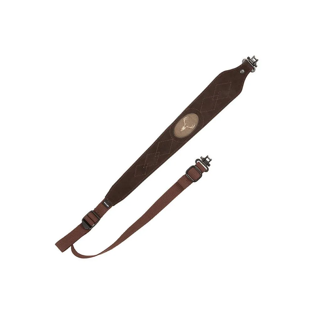 Allen Big Game Suede Deer Head Rifle Sling w/ Swivels - Black/Brown