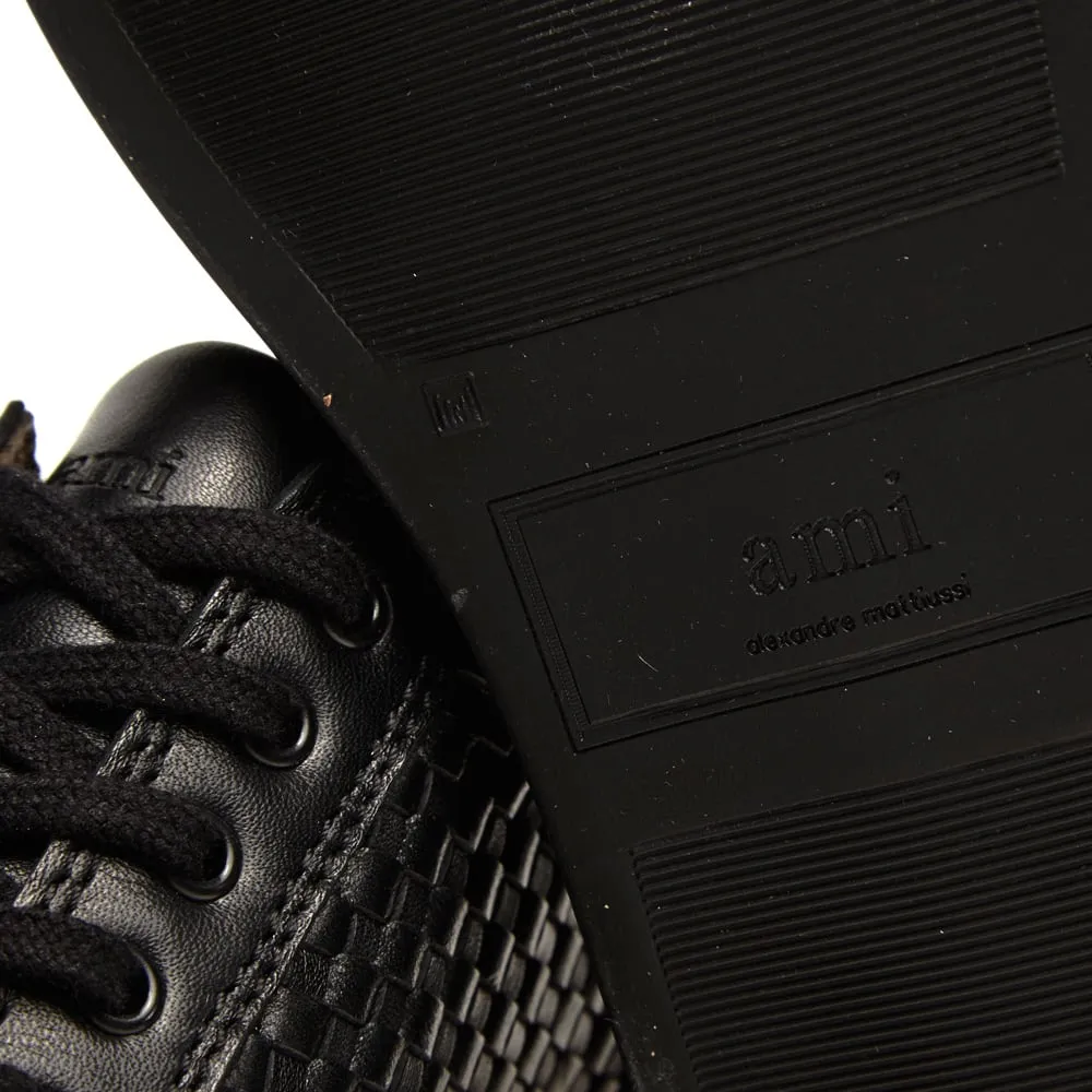 AMI Woven Leather SneakerBlack