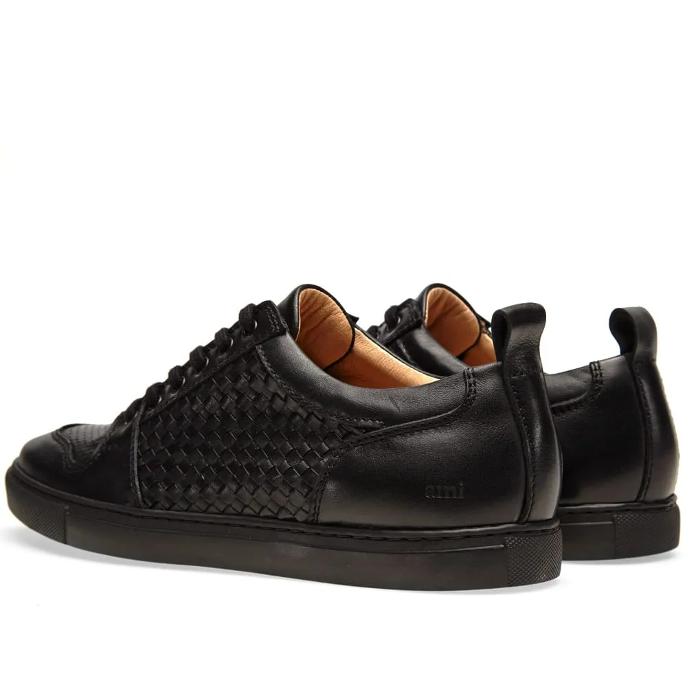 AMI Woven Leather SneakerBlack