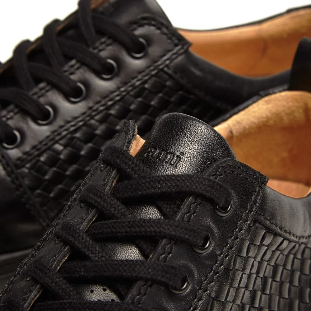 AMI Woven Leather SneakerBlack