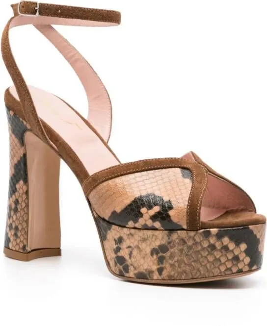 Anna F. 120mm snakeskin effect sandals Neutrals