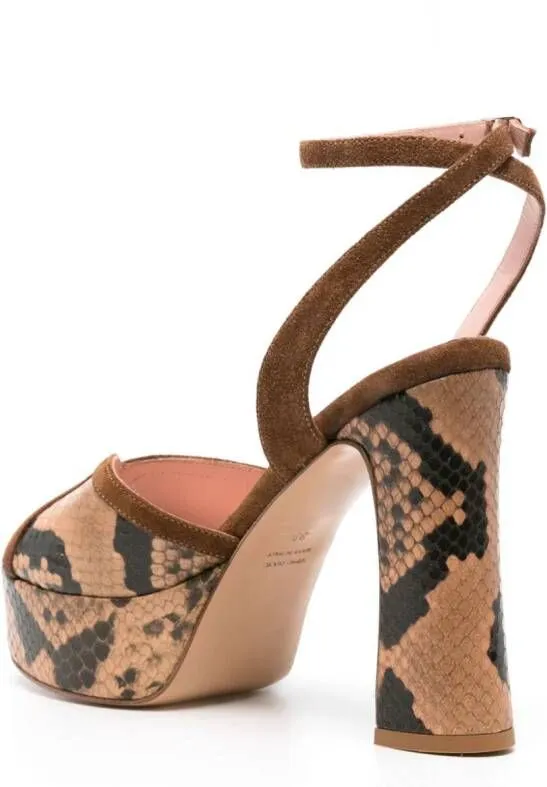 Anna F. 120mm snakeskin effect sandals Neutrals