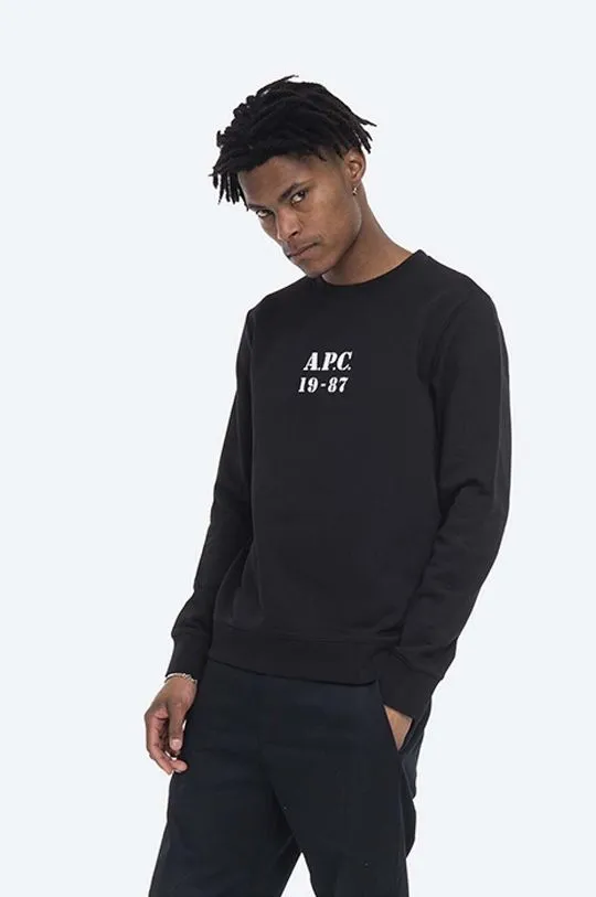 A.P.C. cotton sweatshirt Sweat Gaby men's black color