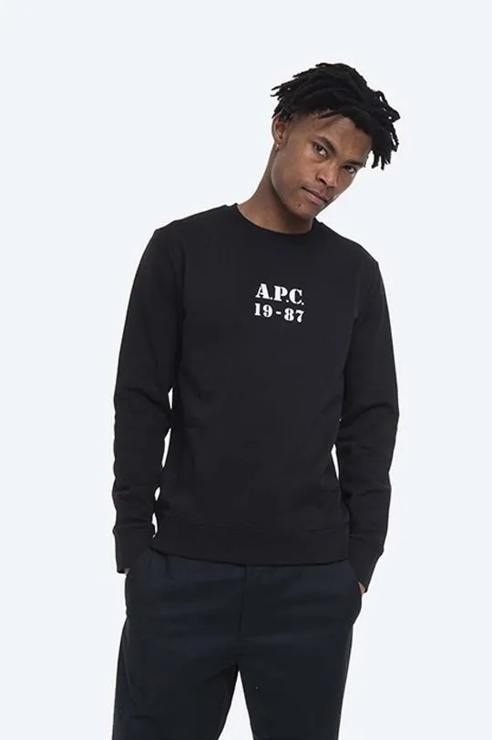 A.P.C. cotton sweatshirt Sweat Gaby men's black color