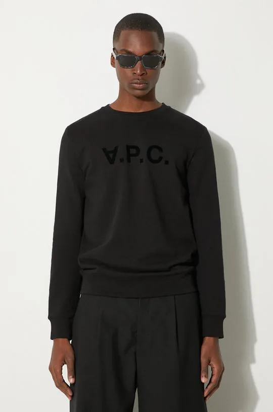 A.P.C. cotton sweatshirt Sweat Vpc men's black color