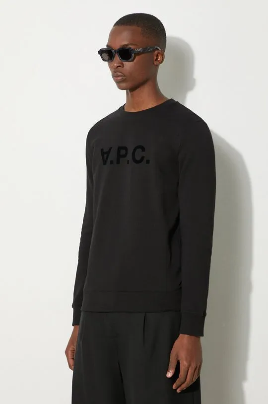 A.P.C. cotton sweatshirt Sweat Vpc men's black color