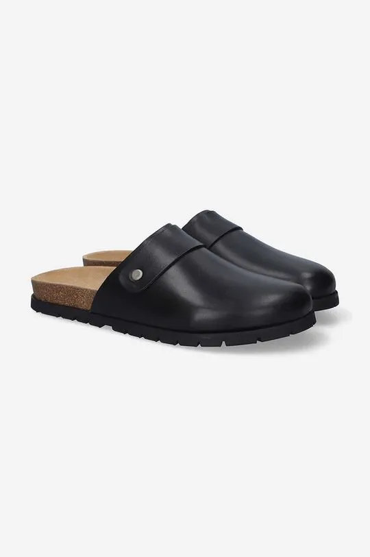 A.P.C. leather sliders men's black color