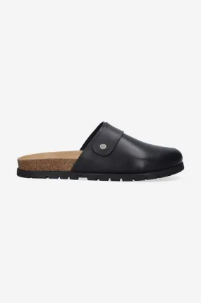 A.P.C. leather sliders men's black color