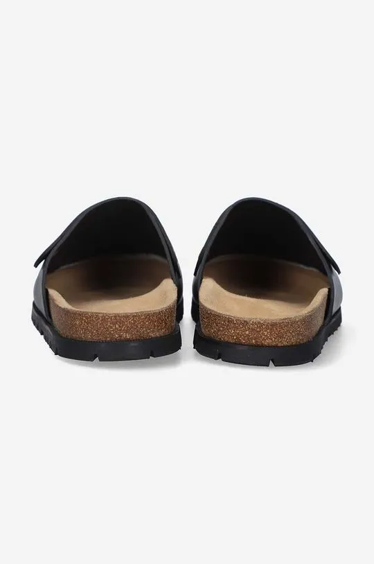 A.P.C. leather sliders men's black color