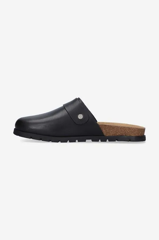 A.P.C. leather sliders men's black color