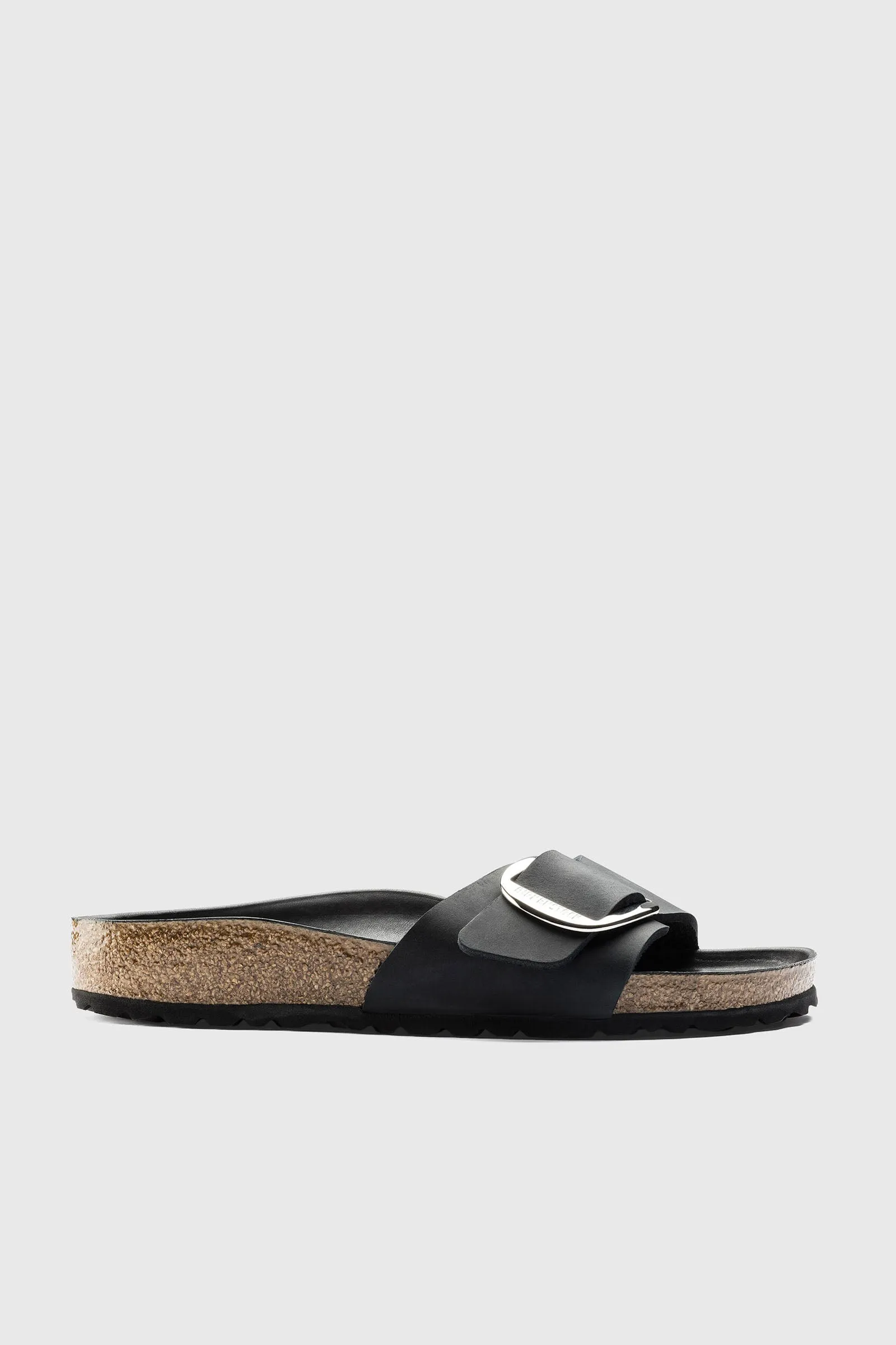 Birkenstock Ciabatta Madrid Big Buckle Pelle Oliata Nero Donna