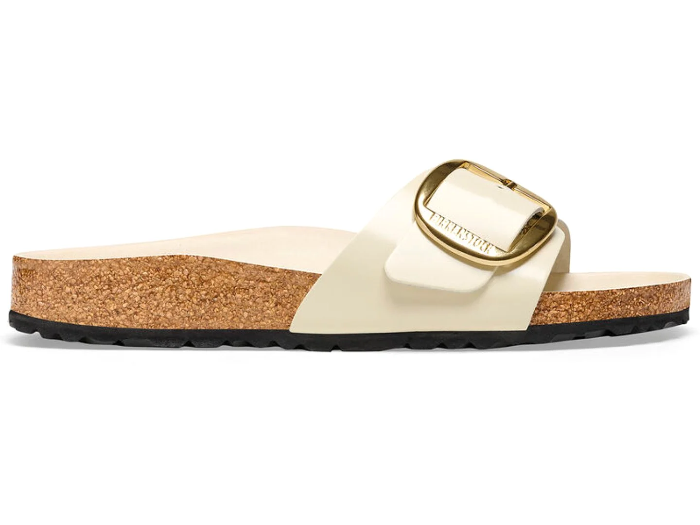 Birkenstock: Madrid Big Buckle High Shine in Ecru