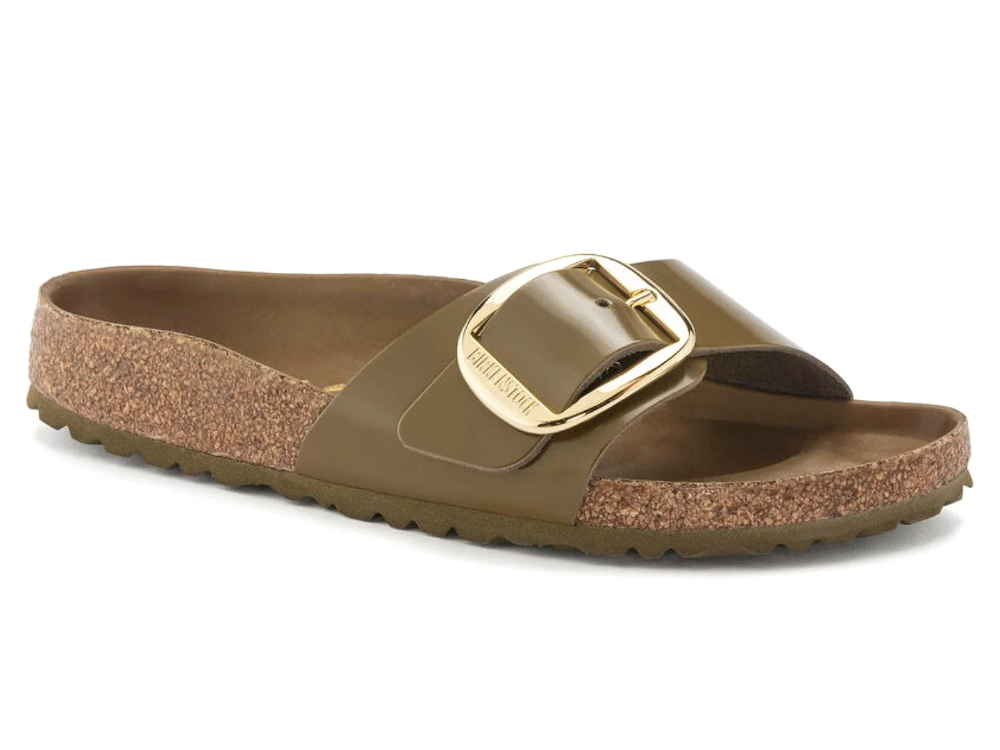 Birkenstock: Madrid Big Buckle High Shine Mud Green