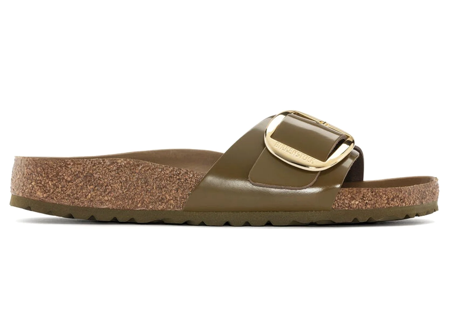 Birkenstock: Madrid Big Buckle High Shine Mud Green