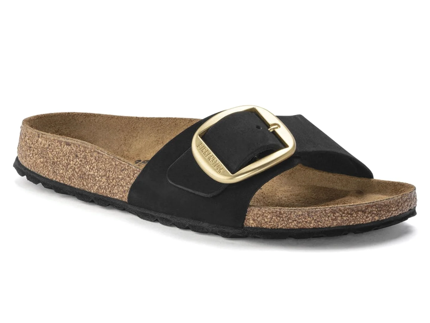 Birkenstock: Madrid Big Buckle in Nubuck Leather Black