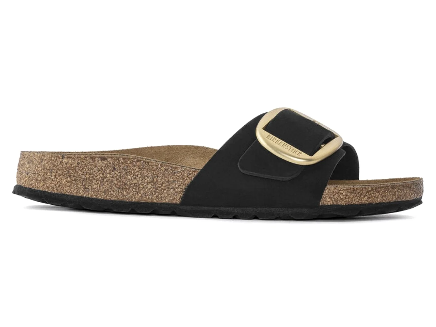 Birkenstock: Madrid Big Buckle in Nubuck Leather Black