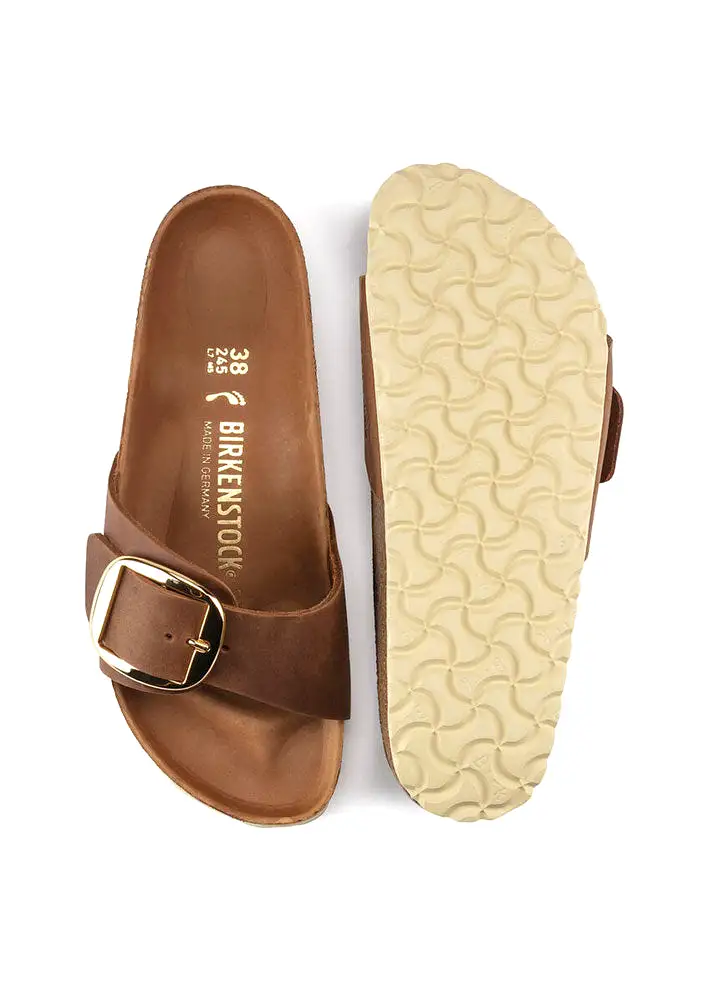 Birkenstock Madrid Big Buckle Oiled Leather 1006525 Cognac