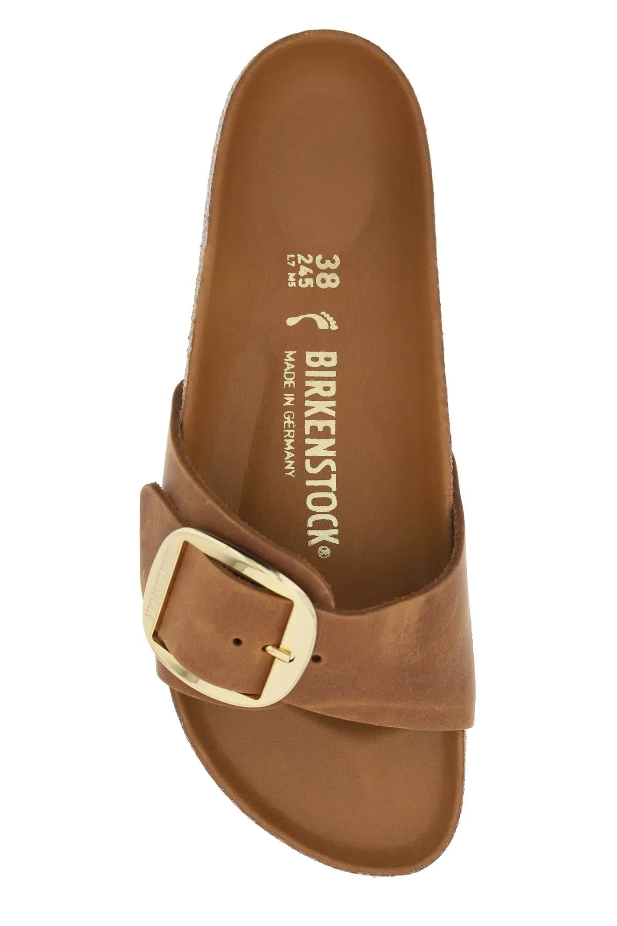 Birkenstock Madrid Big Buckle Slides   Brown