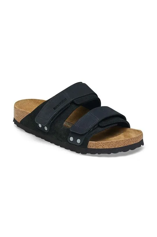 Birkenstock suede sliders Uji men's black color 1024810