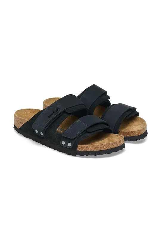 Birkenstock suede sliders Uji men's black color 1024810