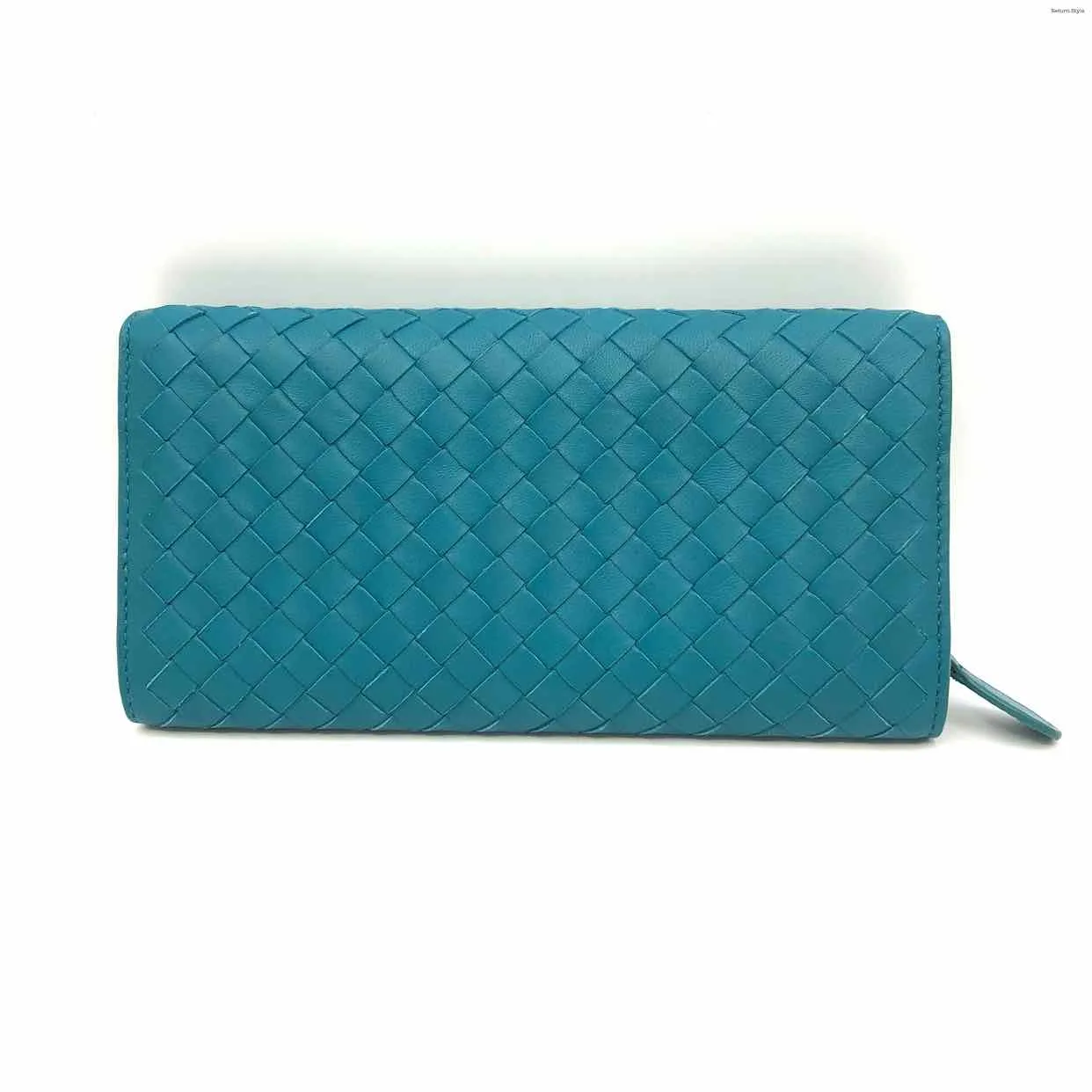 BOTTEGA VENETA Teal Leather Has tag! Woven Wallet