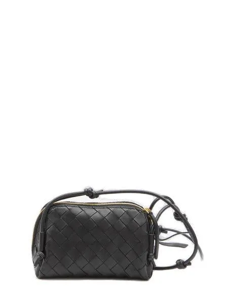 BOTTEGA VENETA Woven Elegance Mini Leather Pouch - 7.3 x 4.5 x 3.3