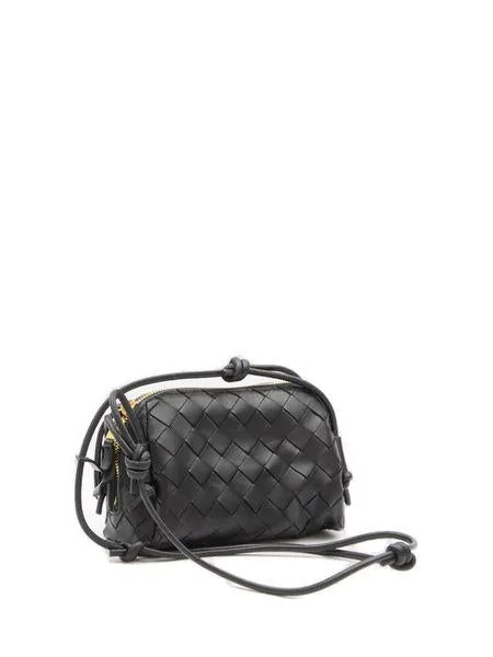 BOTTEGA VENETA Woven Elegance Mini Leather Pouch - 7.3 x 4.5 x 3.3