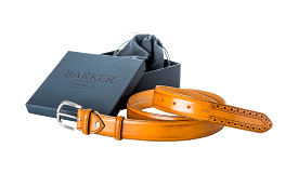 Brogue Men's Leather Belt -Cedar Calf