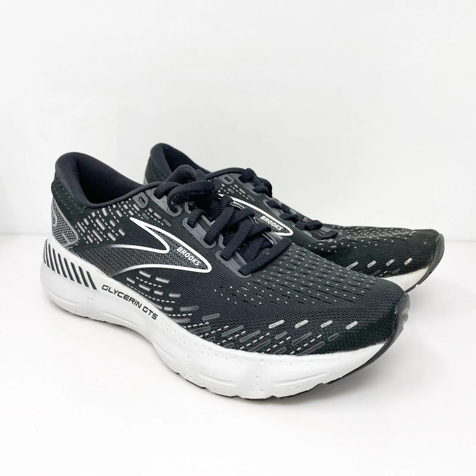 Brooks Womens Glycerin GTS 20 1203701B059 Black Running Shoes Sneakers Sz 6.5 B