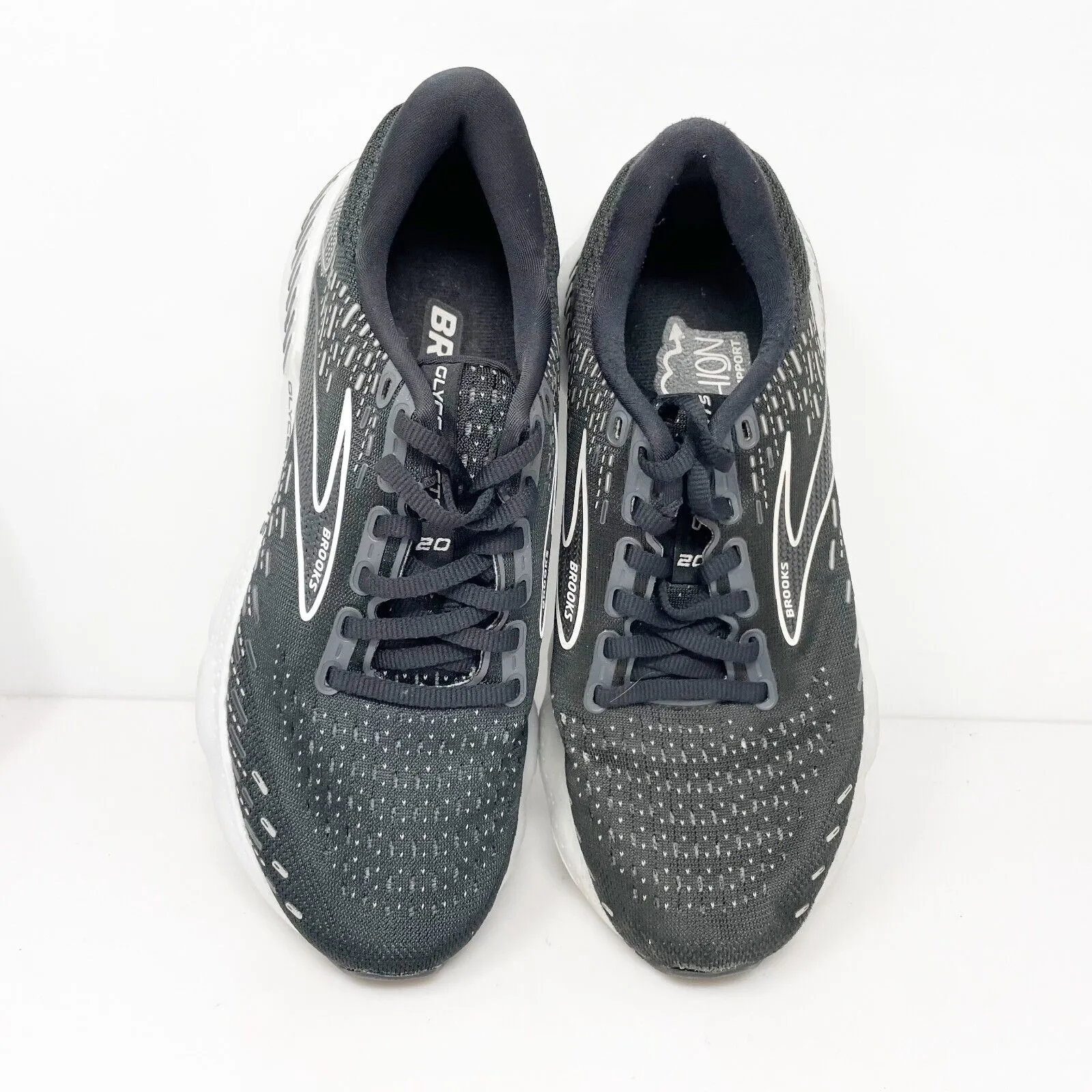 Brooks Womens Glycerin GTS 20 1203701B059 Black Running Shoes Sneakers Sz 6.5 B