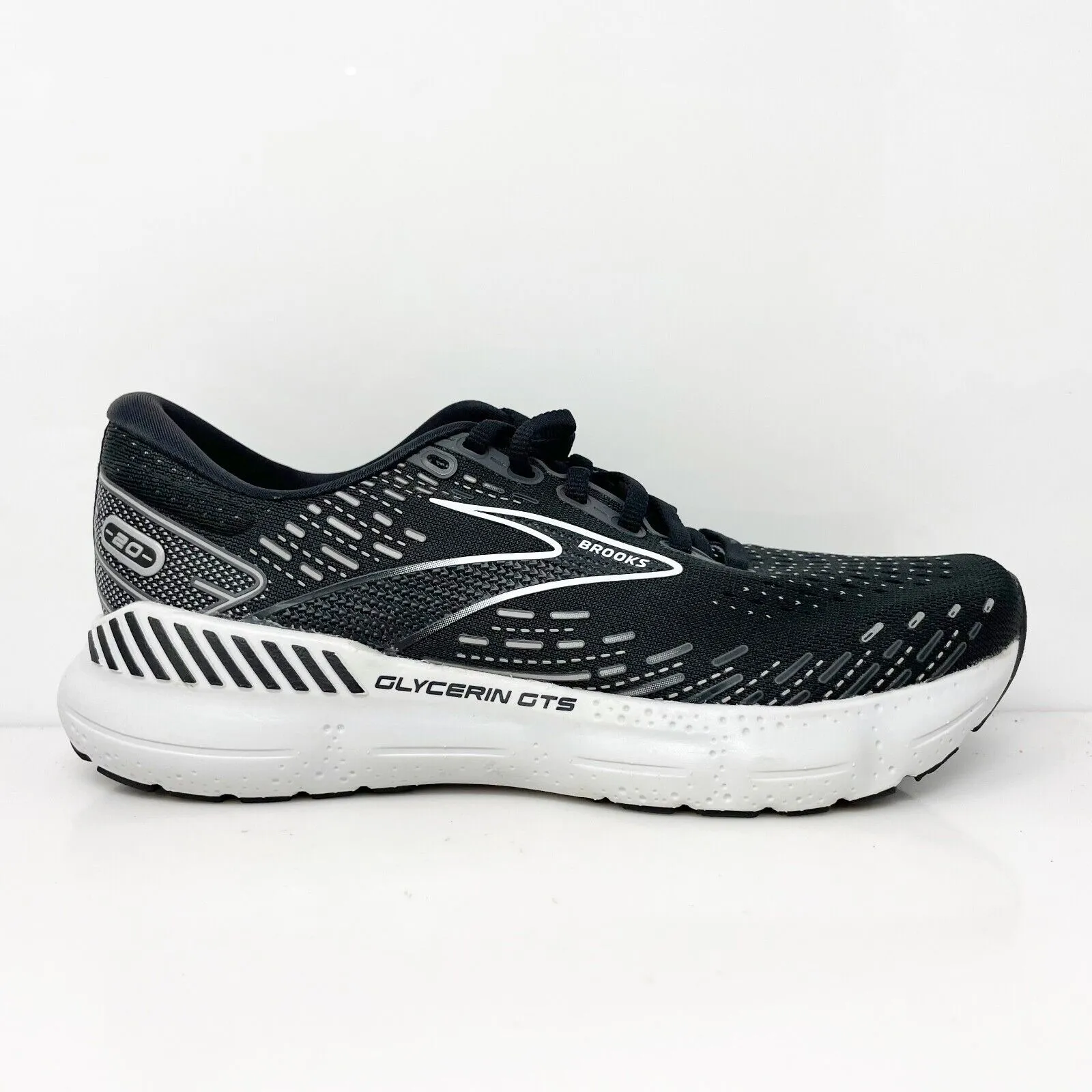 Brooks Womens Glycerin GTS 20 1203701B059 Black Running Shoes Sneakers Sz 6.5 B