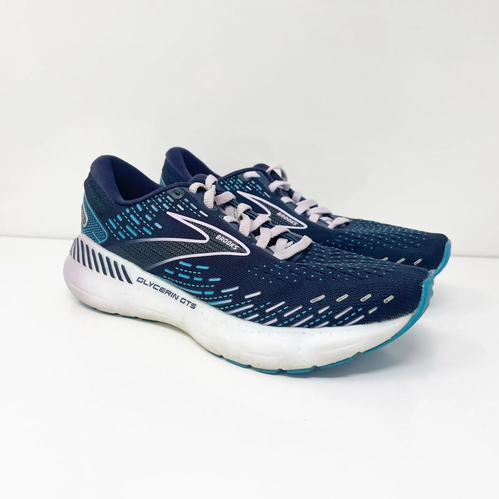 Brooks Womens Glycerin Gts 20 1203701B499 Blue Running Shoes Sneakers Size 6B