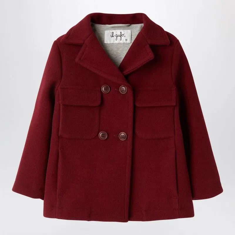 Burgundy double-breasted coat