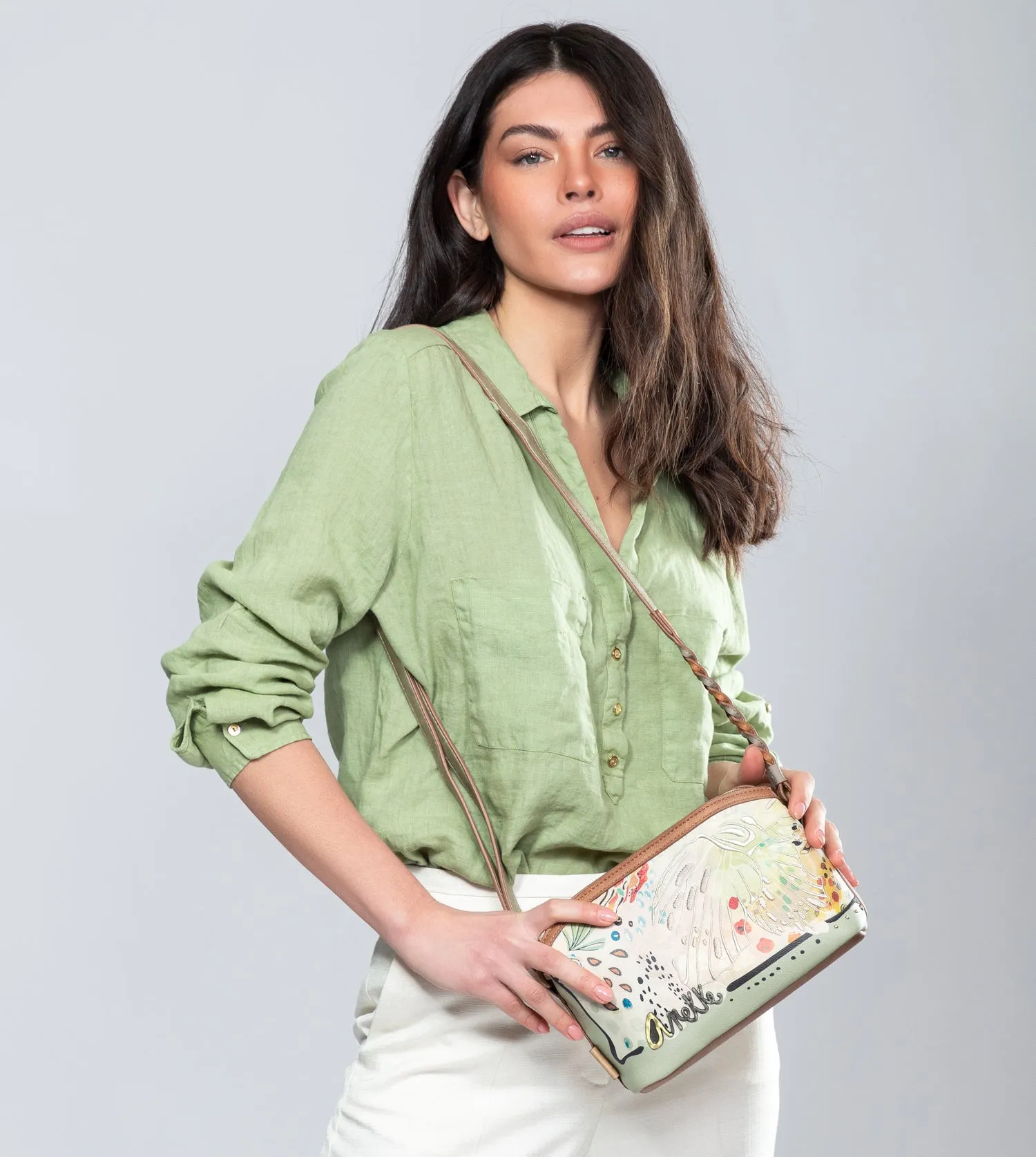 Butterfly crossbody bag with triple compartments