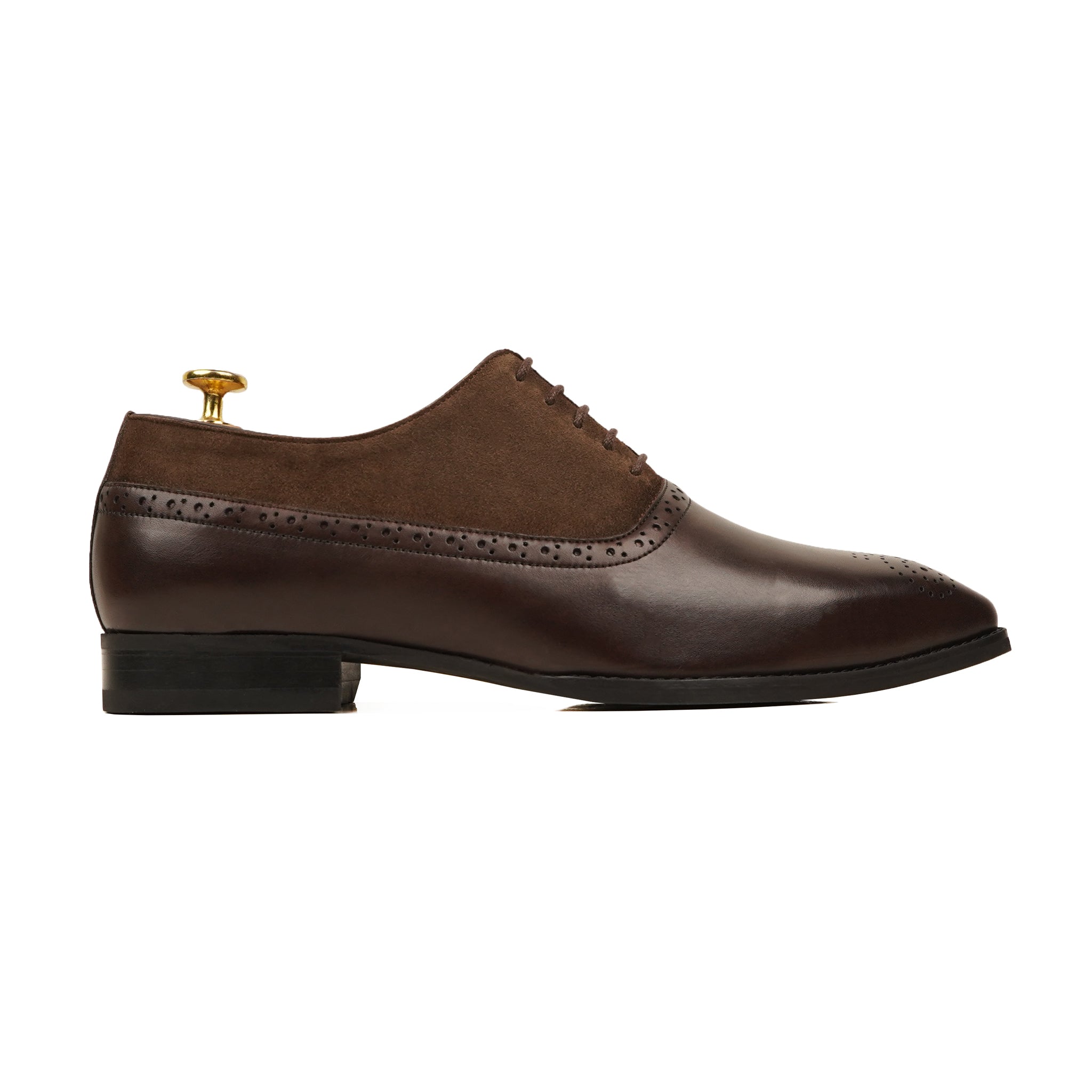 CEDRO - FUSION OF DARK BROWN KID SUEDE OXFORD