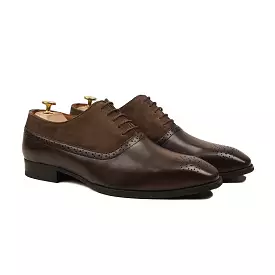 CEDRO - FUSION OF DARK BROWN KID SUEDE OXFORD