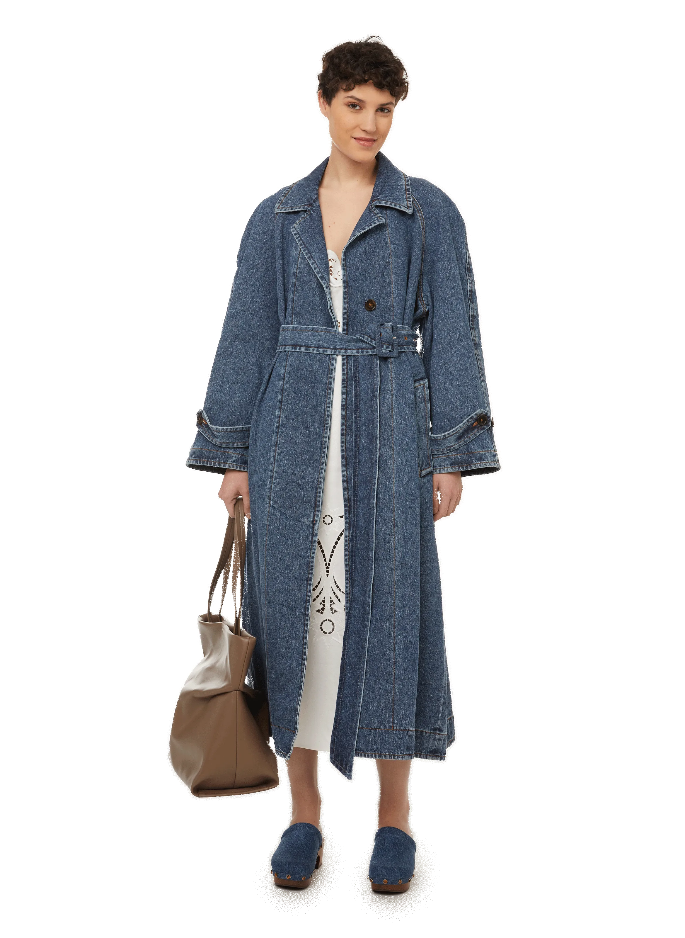 CHLOÉ  Long denim coat - Blue