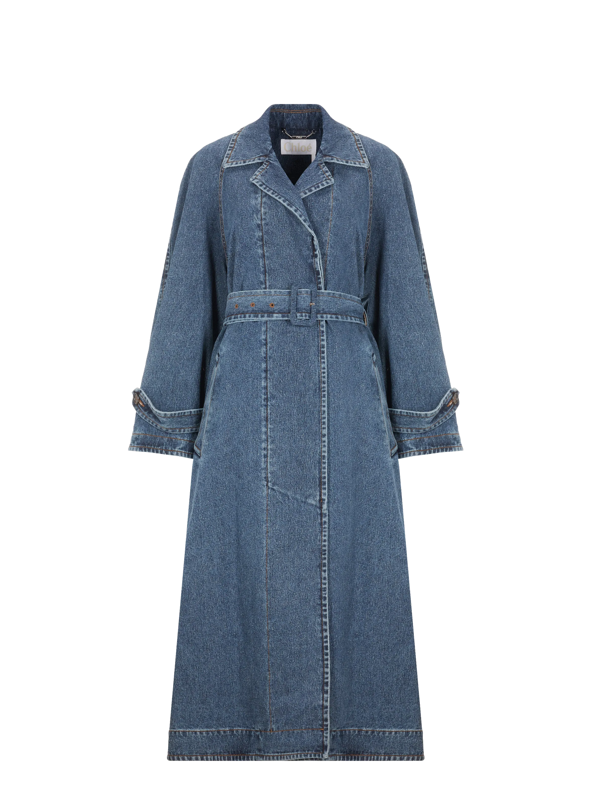 CHLOÉ  Long denim coat - Blue