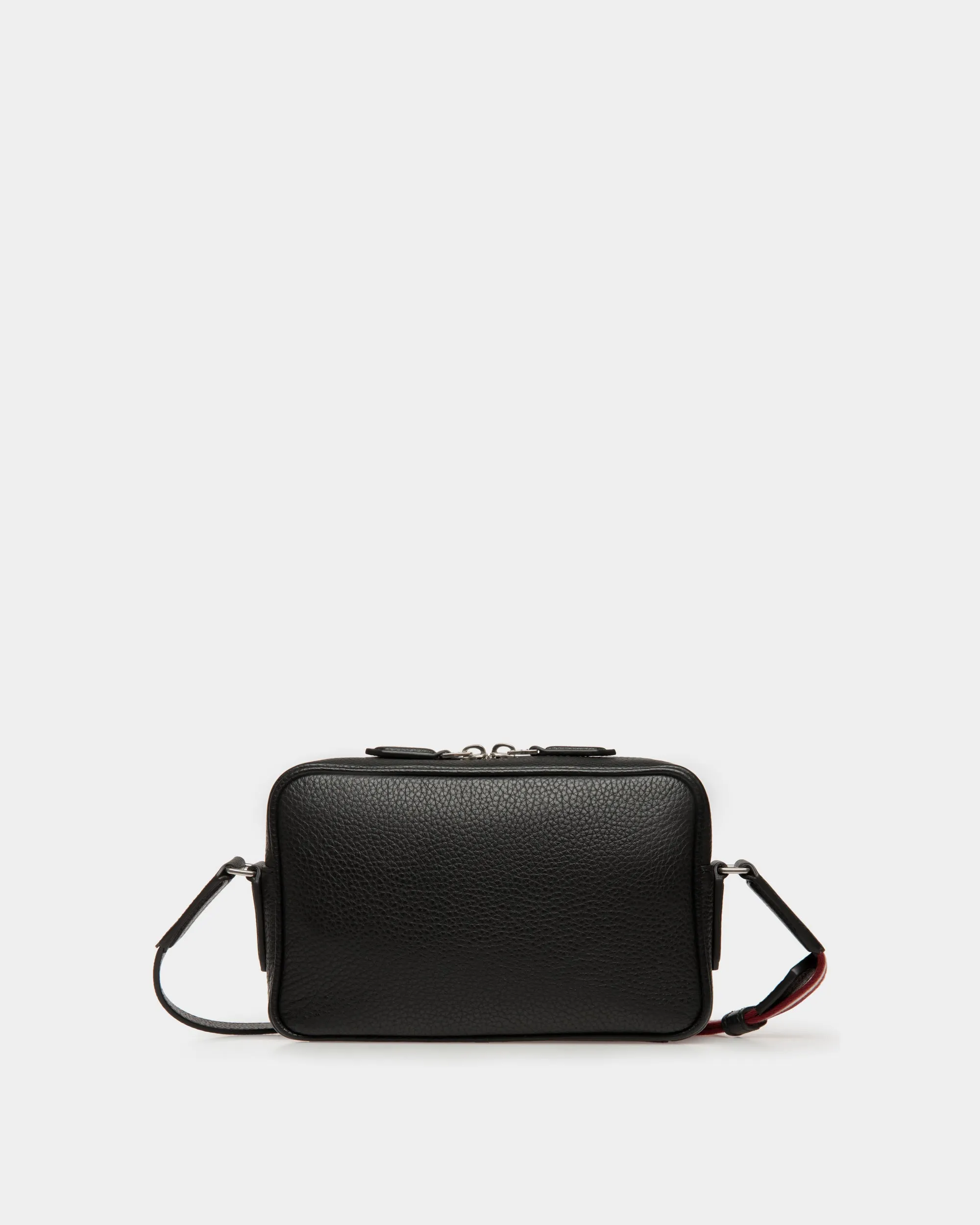 Code Crossbody Bag in Black Grained Leather