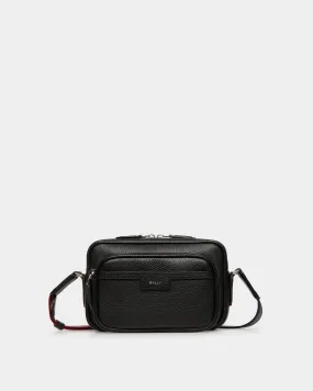 Code Crossbody Bag in Black Grained Leather