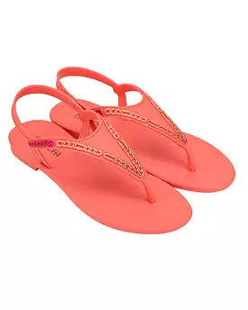 Coral & Gold Thong Sandal