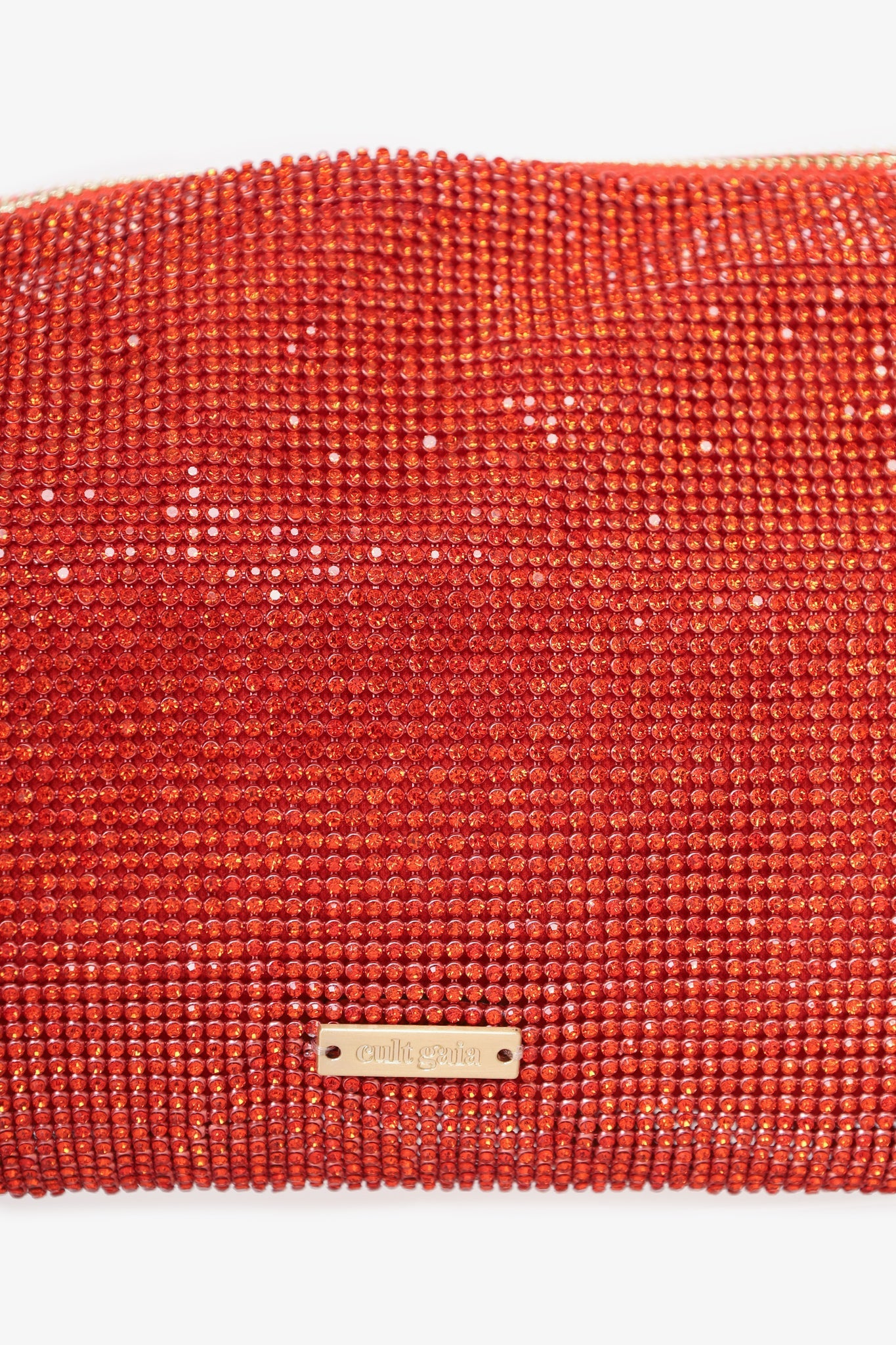 Cult Gaia Orange Rhinestone Hera Nano Bag