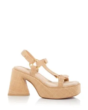 Cult Gaia Women's Erin Woven Raffia Platform Sandals