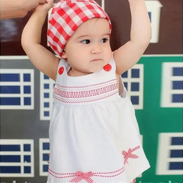 Cute Infant Bbay Girls Plaid Short Pants Clothes Sets Sleeveless Tops Scarf 3pcs Outfit Kids Clothing Set SM6