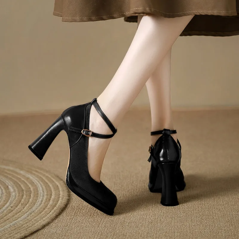 Delila-100 Ankle Strap High Heels