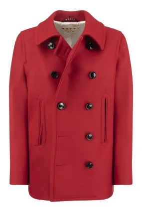 DOUBLE-BREASTED WOOL COAT